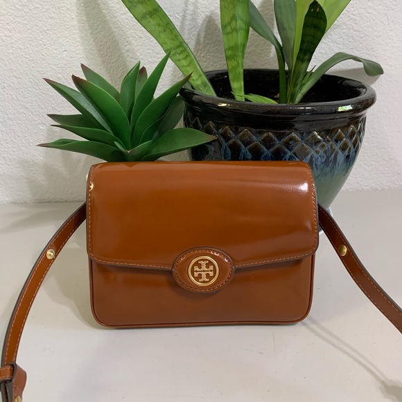 👜💕 TORY BURCH Crossbody Or Shoulder Tan Brown Leather Bag - Picture 14 of 14